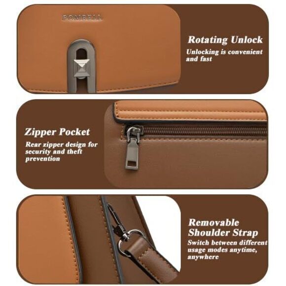 7580 Crossbody Bag Vegan Leather Trapezoid Handbag Purse, Fashion Shoulder